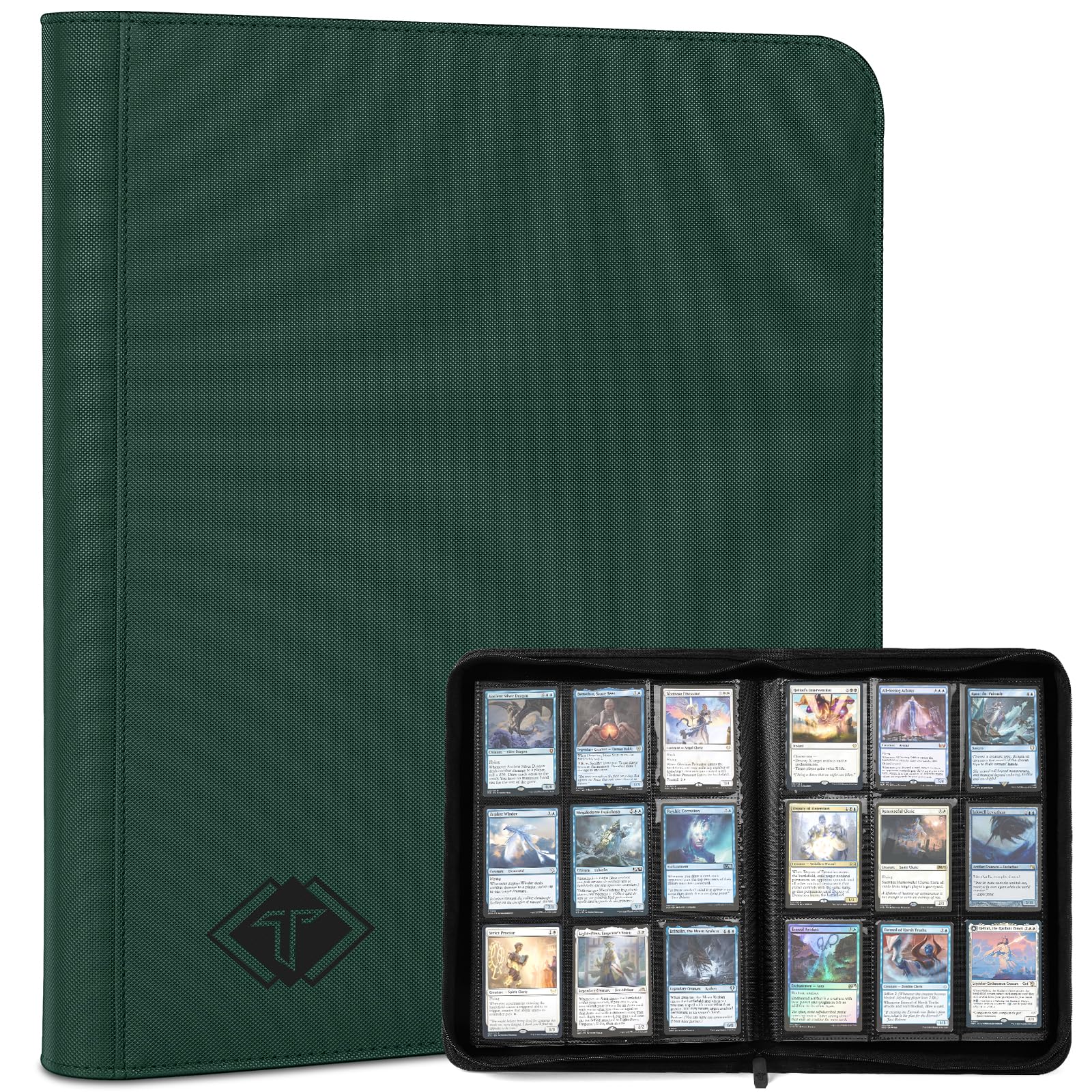 TiopLior green binder front cover with 432 pockets for organized collections.