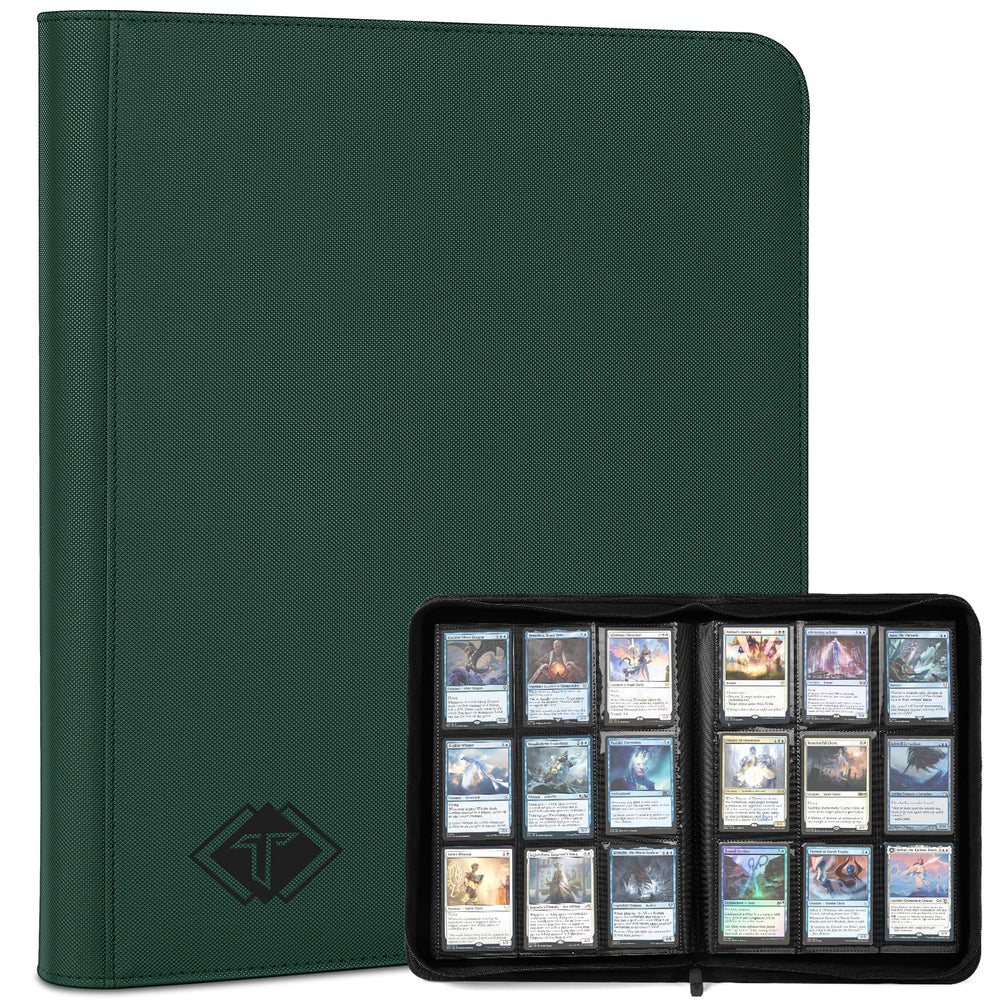 TiopLior green binder front cover with 432 pockets for organized collections.