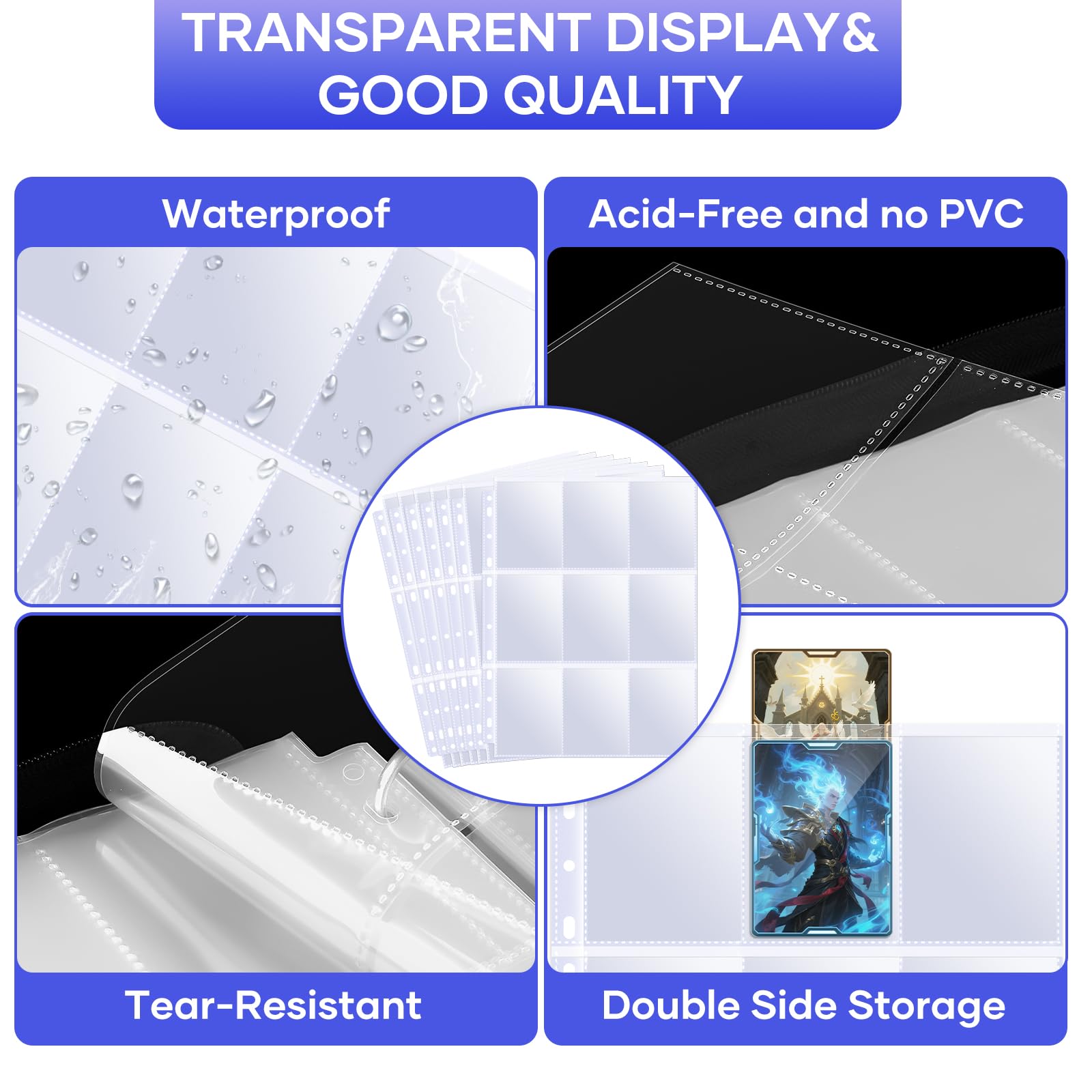 TiopLior transparent waterproof sleeve allowing clear card viewing