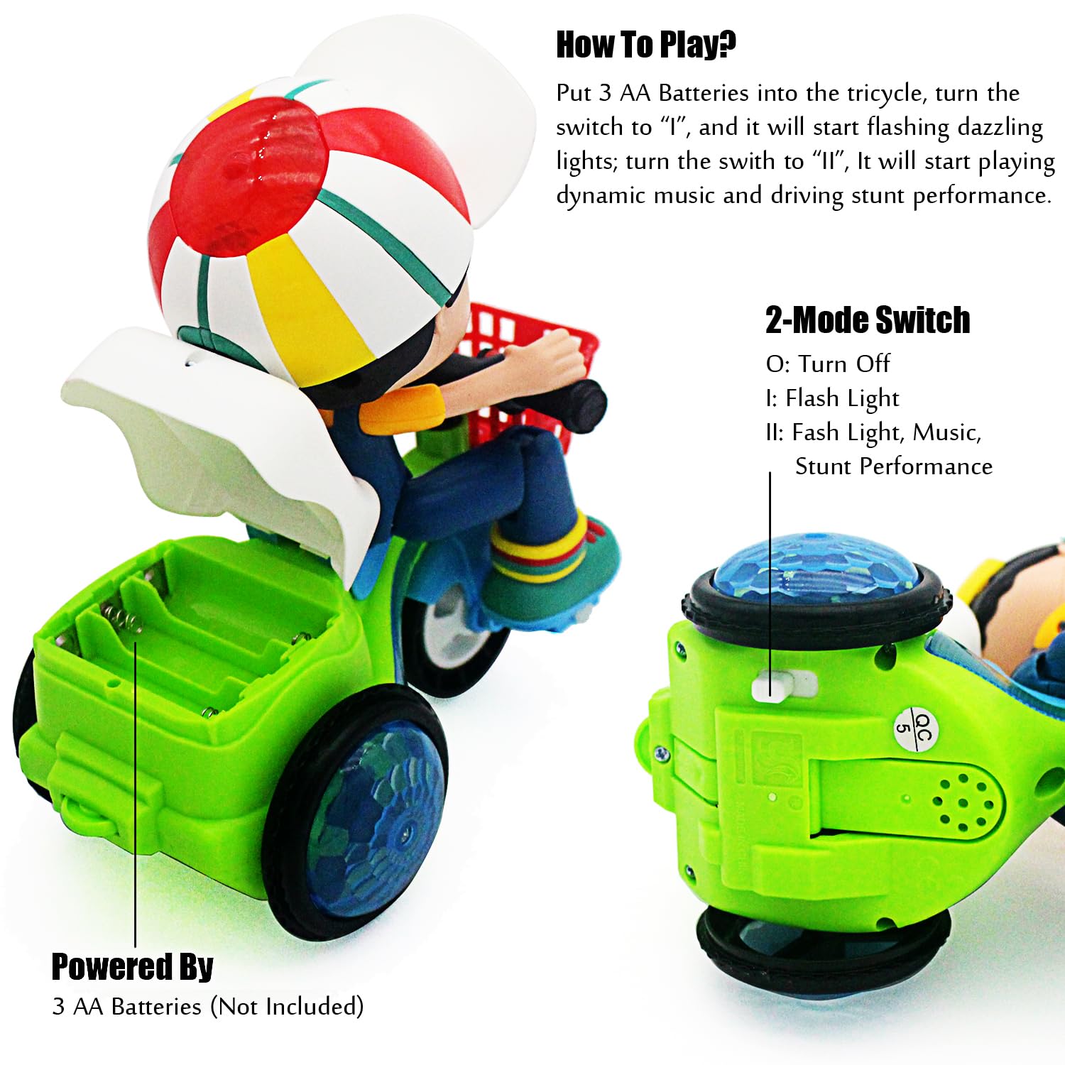 Tipmant baby tricycle toy dynamic movement showing pedal action