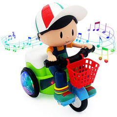 Tipmant baby tricycle toy front view with luminous lights for engaging play