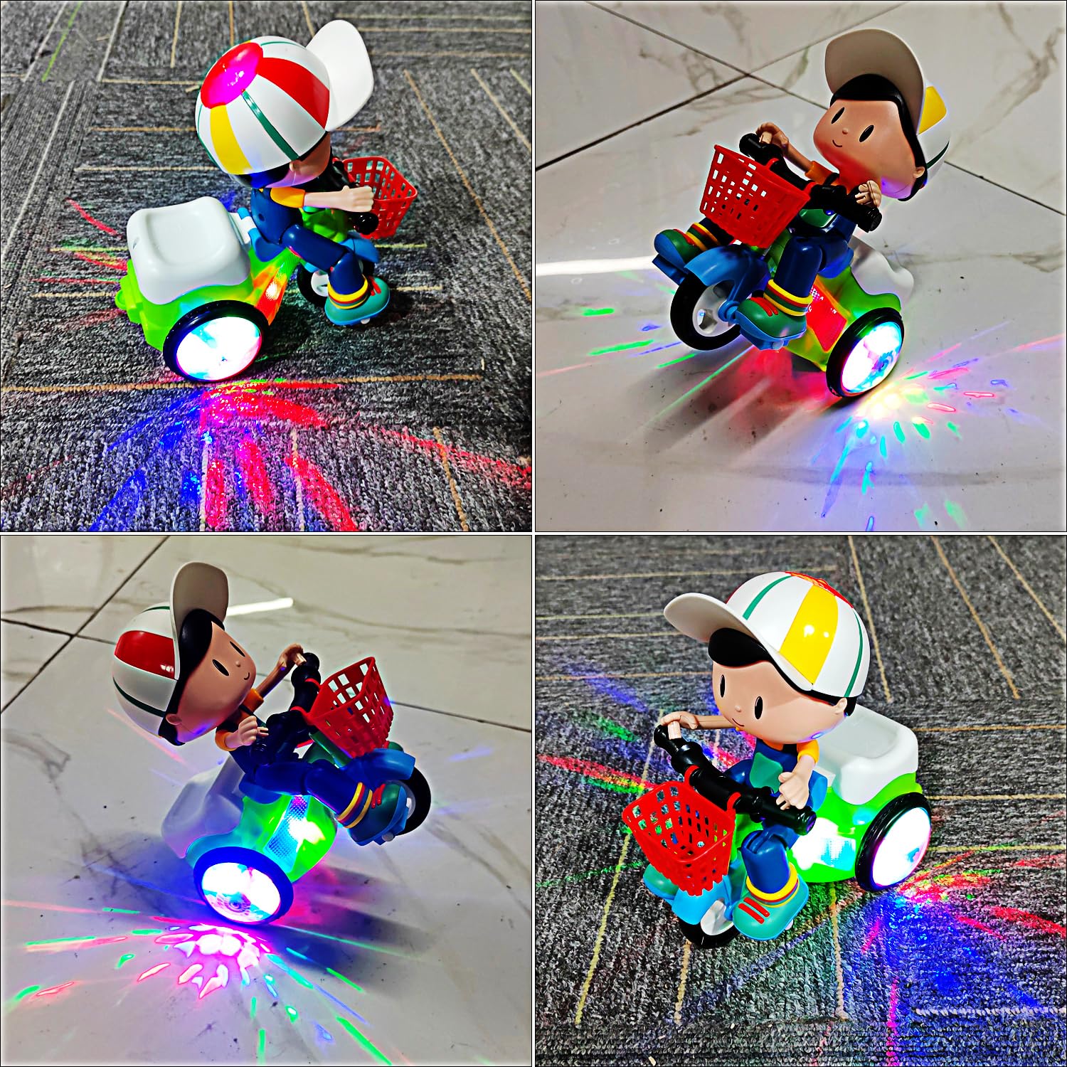 Tipmant baby tricycle toy lights and music mode for stage-like entertainment