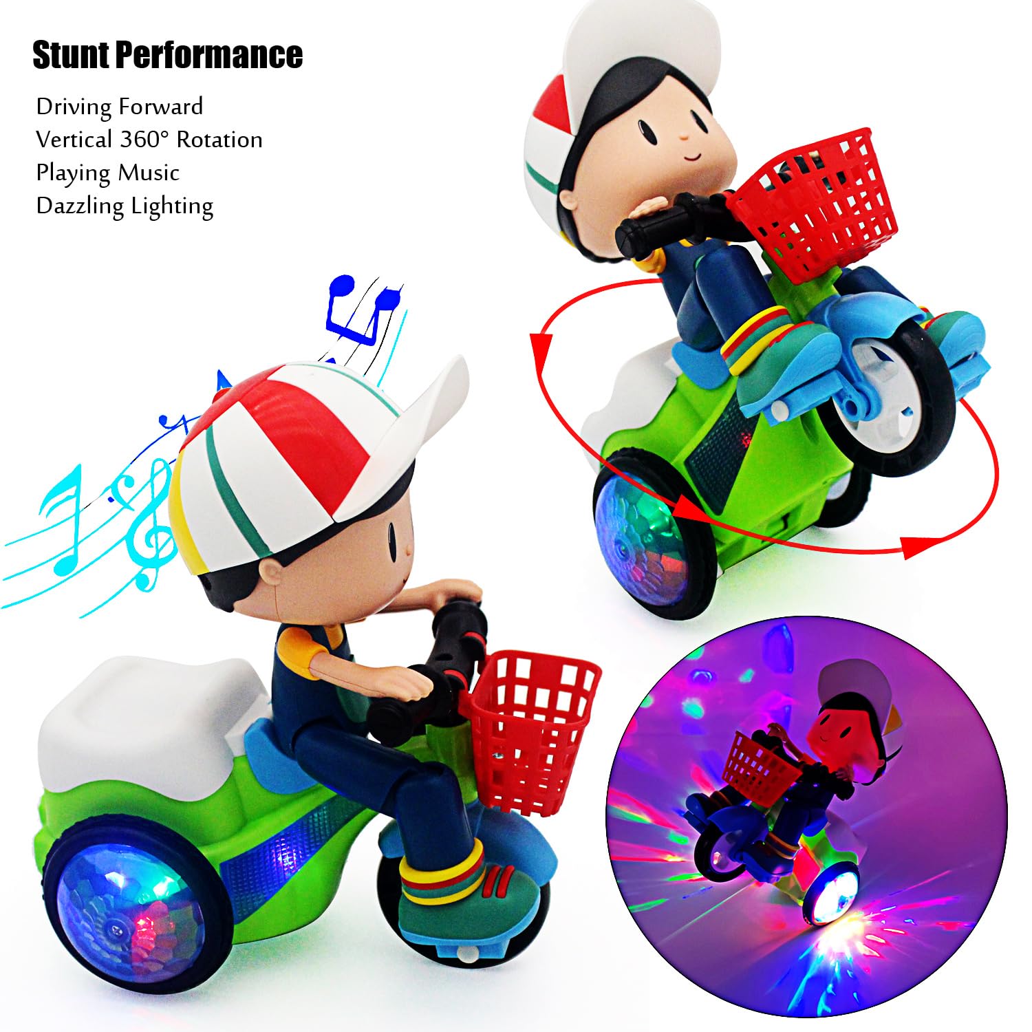 Tipmant baby tricycle toy side view showing dynamic motion for toddlers