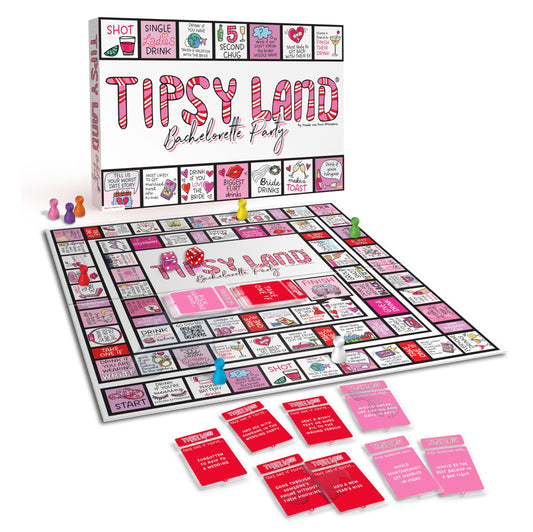 TIPSY LAND Bachelorette Edition game mat for group fun and memories.