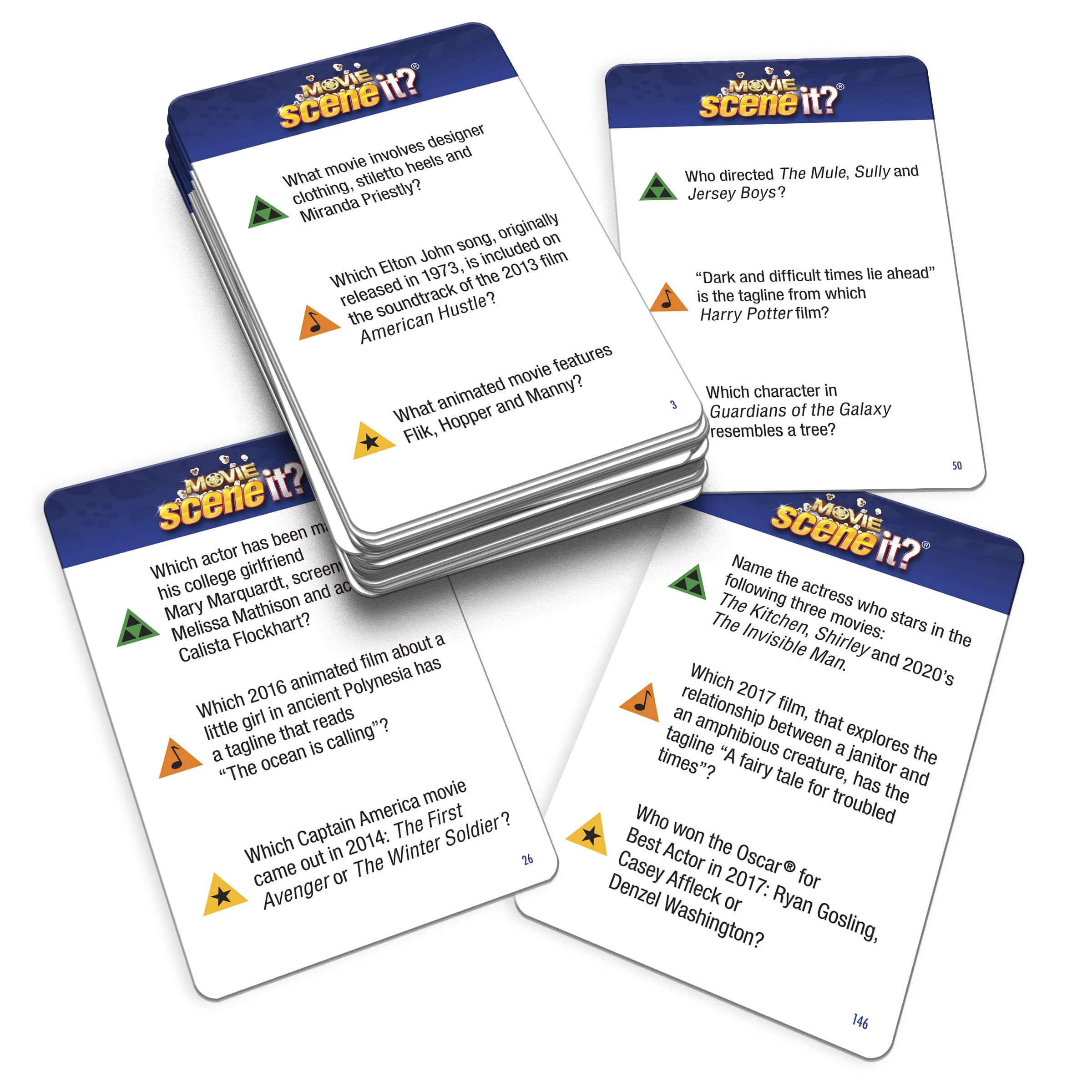 Tipsy Land trivia cards with 550+ clips and questions.