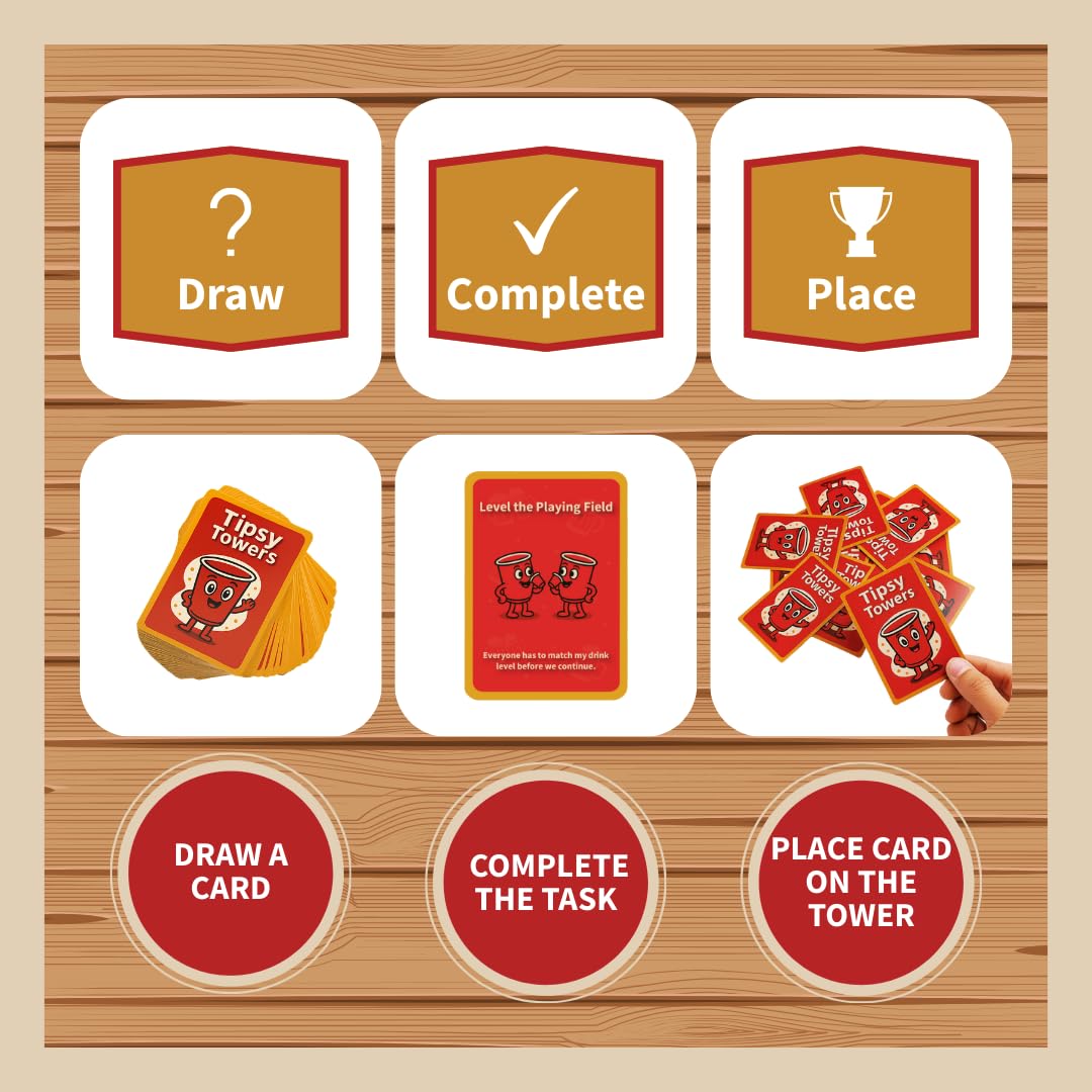 Tipsy Towers laughing-players show friends enjoying quick, unpredictable twists.