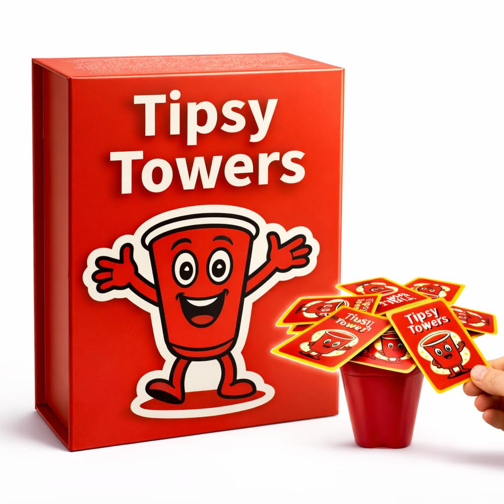 Tipsy Towers stack-dares demonstrate collaborative play for a lively party vibe and quick rounds.