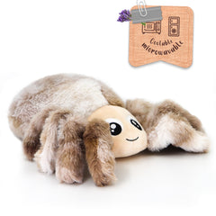 Tiralia heatable spider plush ready for microwave heat for comforting warmth.