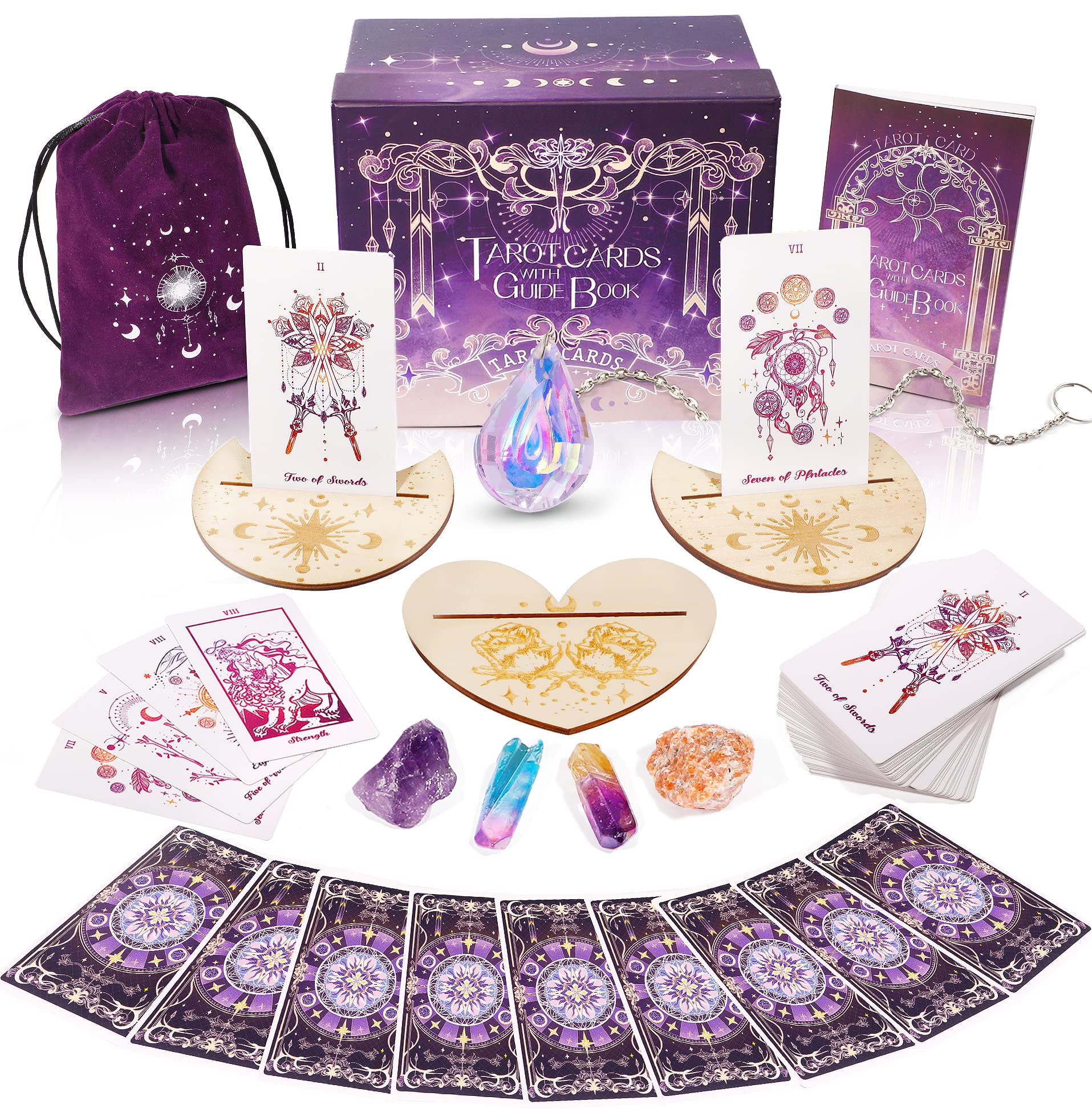 TIRLANO 78 Tarot Cards design with purple hues for immersive readings
