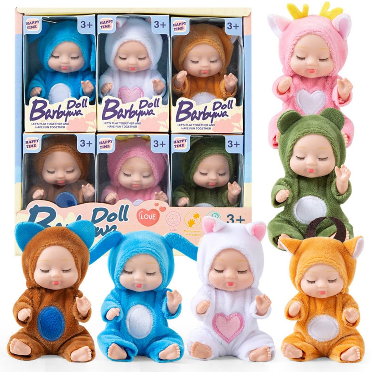 TISDEN 4-inch mini doll wearing bee pajamas sparks imaginative playtime