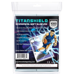 TitanShield 1000-count sleeves, 60 micron thickness for durable card protection.