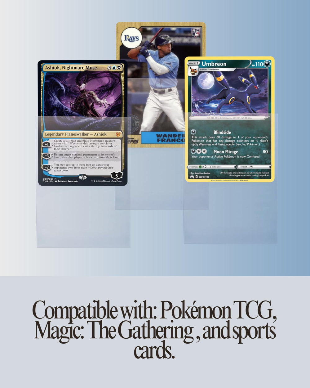 TitanShield standard-size 67x94mm sleeves protect cards up to 35pt.