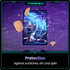 TitanShield sleeves fit cards up to 64x89mm for standard cards.