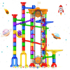 Titenmaoyi motorized marble run base with spaceship design enhances imaginative STEM play.