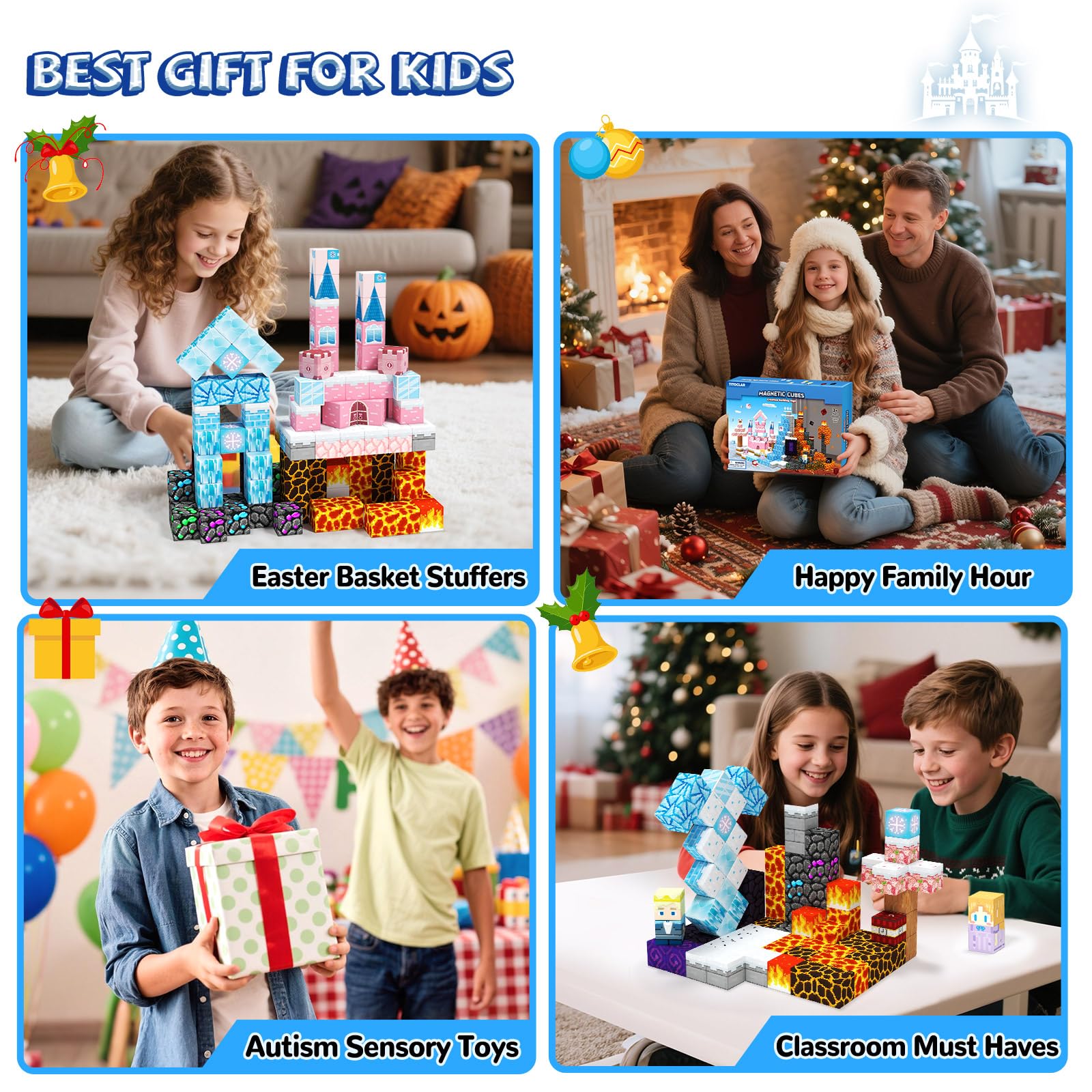 Titoclar colorful building pieces fuel creativity and motor skills.