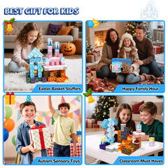 Titoclar colorful building pieces fuel creativity and motor skills.