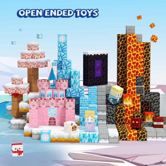 Titoclar ice-and-fire blocks invite sensory exploration.