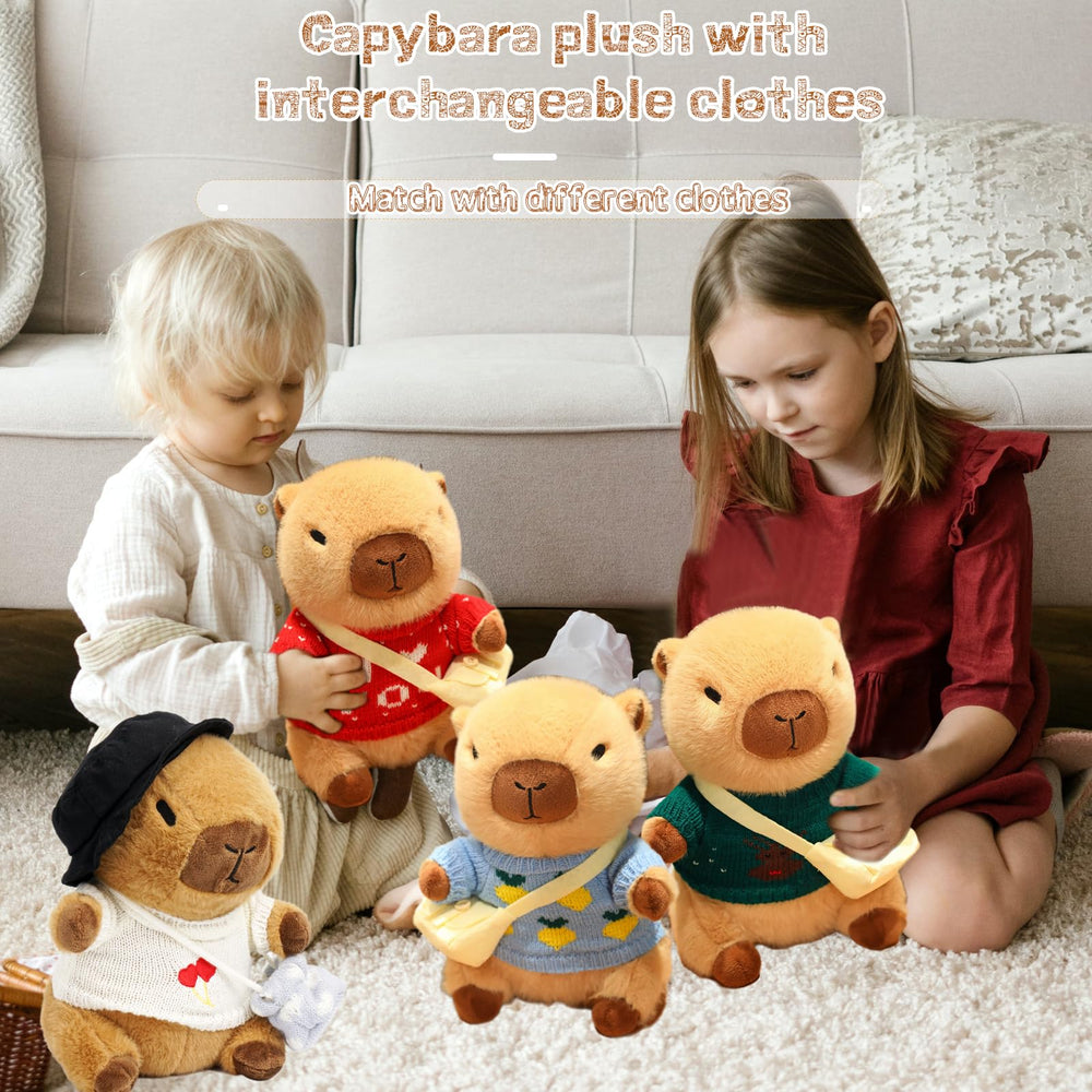 TITQWOP capybara plush with crossbody bags for storytelling