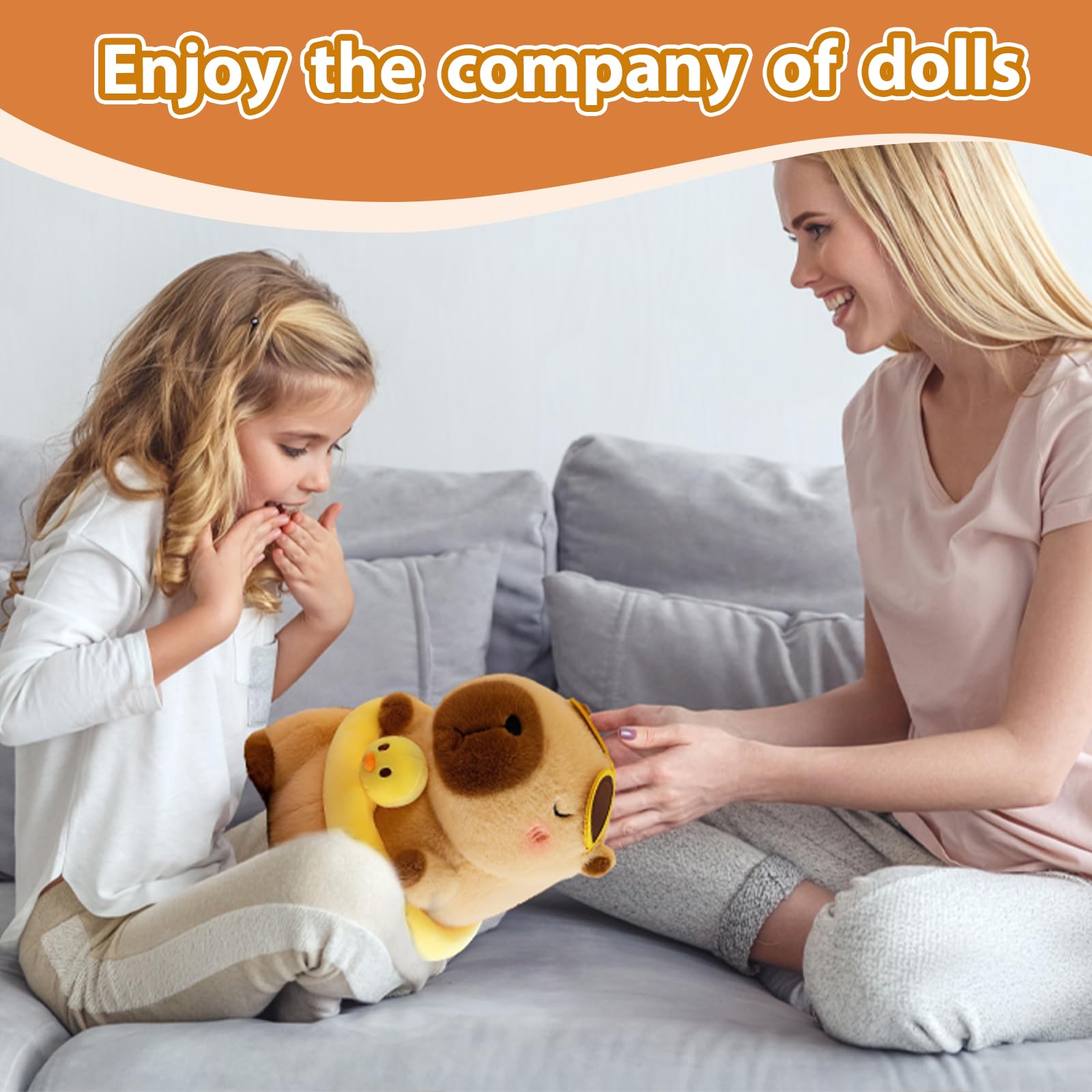 TITQWOP Capybara Plush hugging pose, perfect decor and comforting presence.