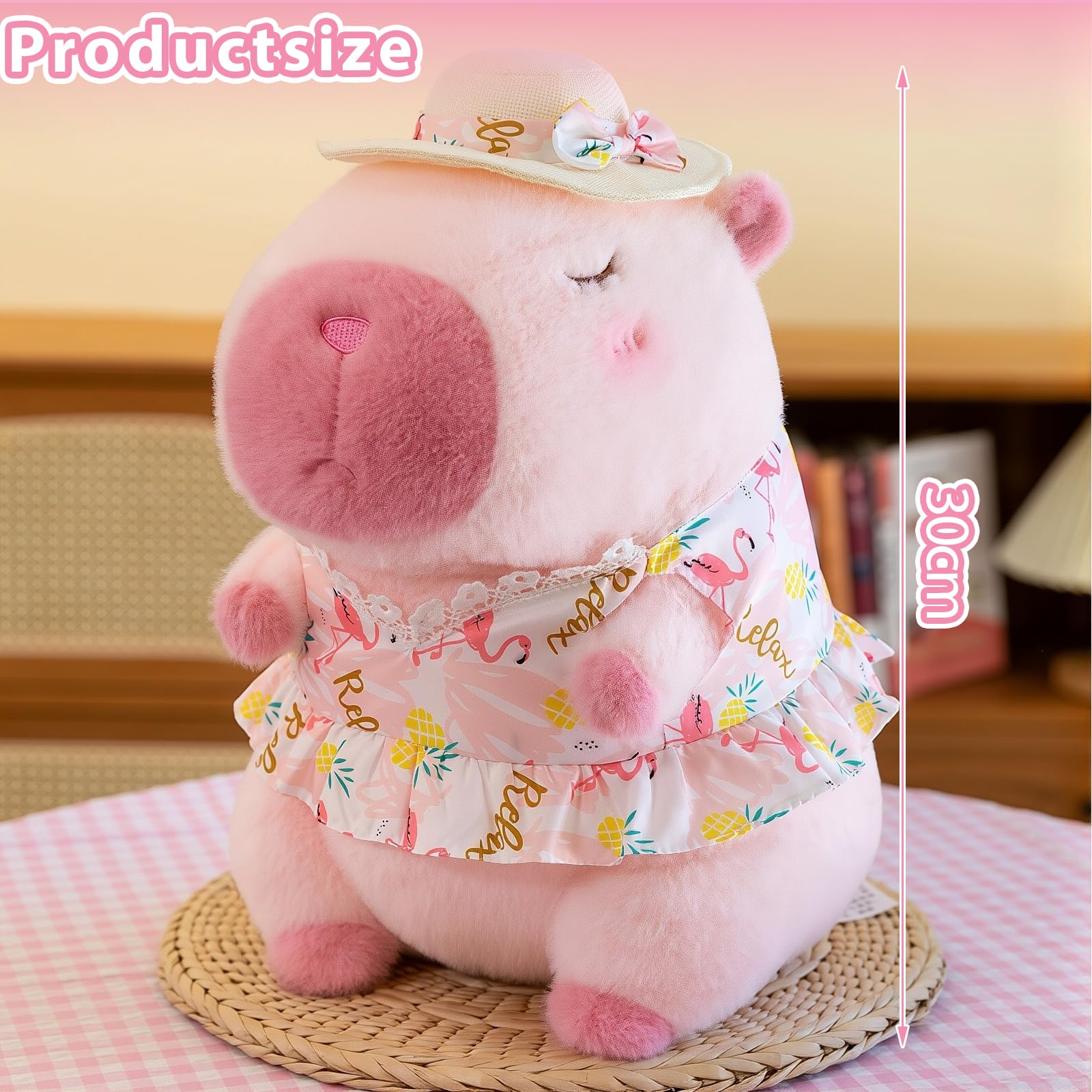 TITQWOP Pink Capybara Plush close-up shows ultra-soft fur.