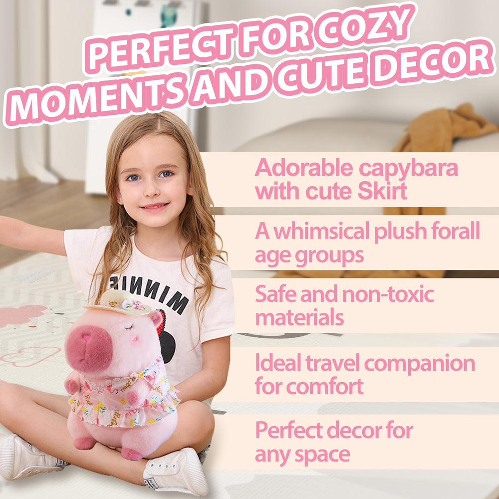 TITQWOP Pink Capybara Plush 12-inch size, ideal for gifting and cuddling.