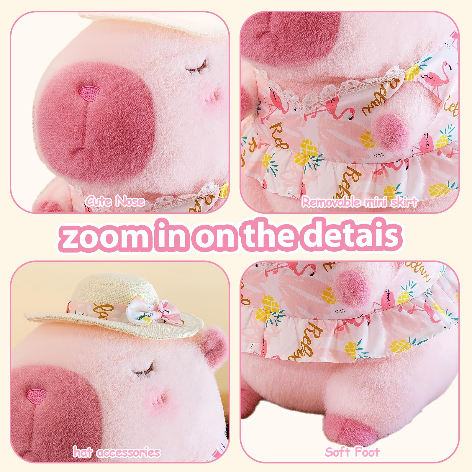 TITQWOP Pink Capybara Plush vacuum-sealed packaging pre-fluffing.