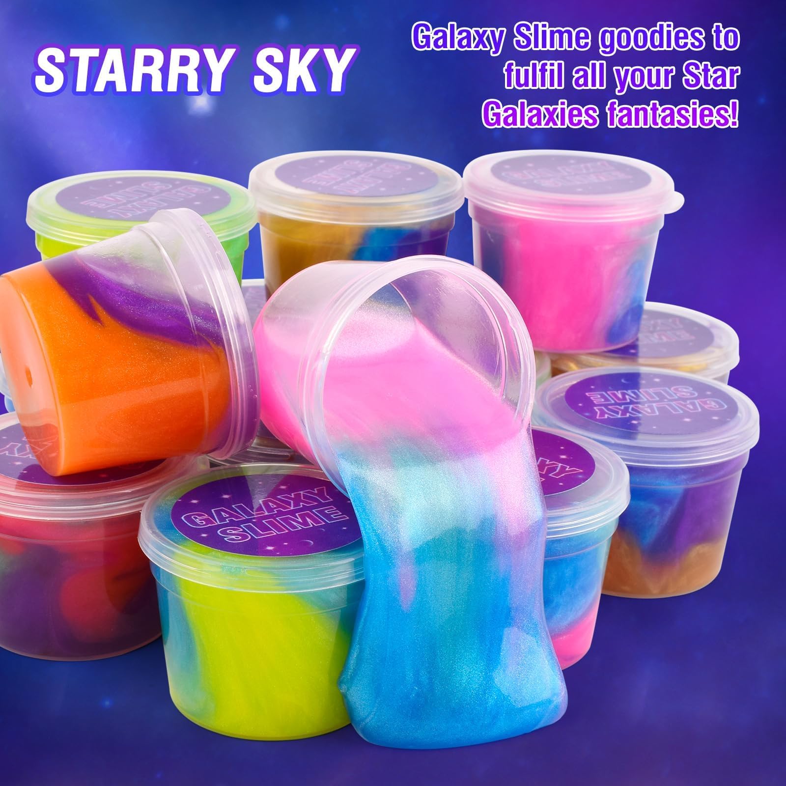 Titrith jar-packed slime toys show five color variants for sensory play