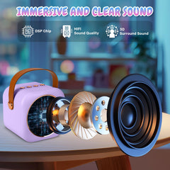 Tivioa karaoke with dynamic LED lights creating a lively party mood