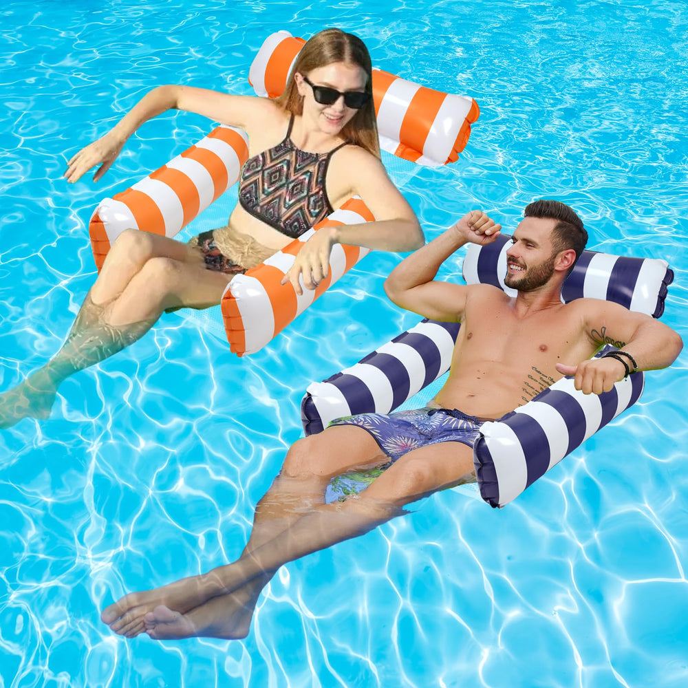 TIWISSES 2-pack pool floats with 4-in-1 hammock for versatile lounging