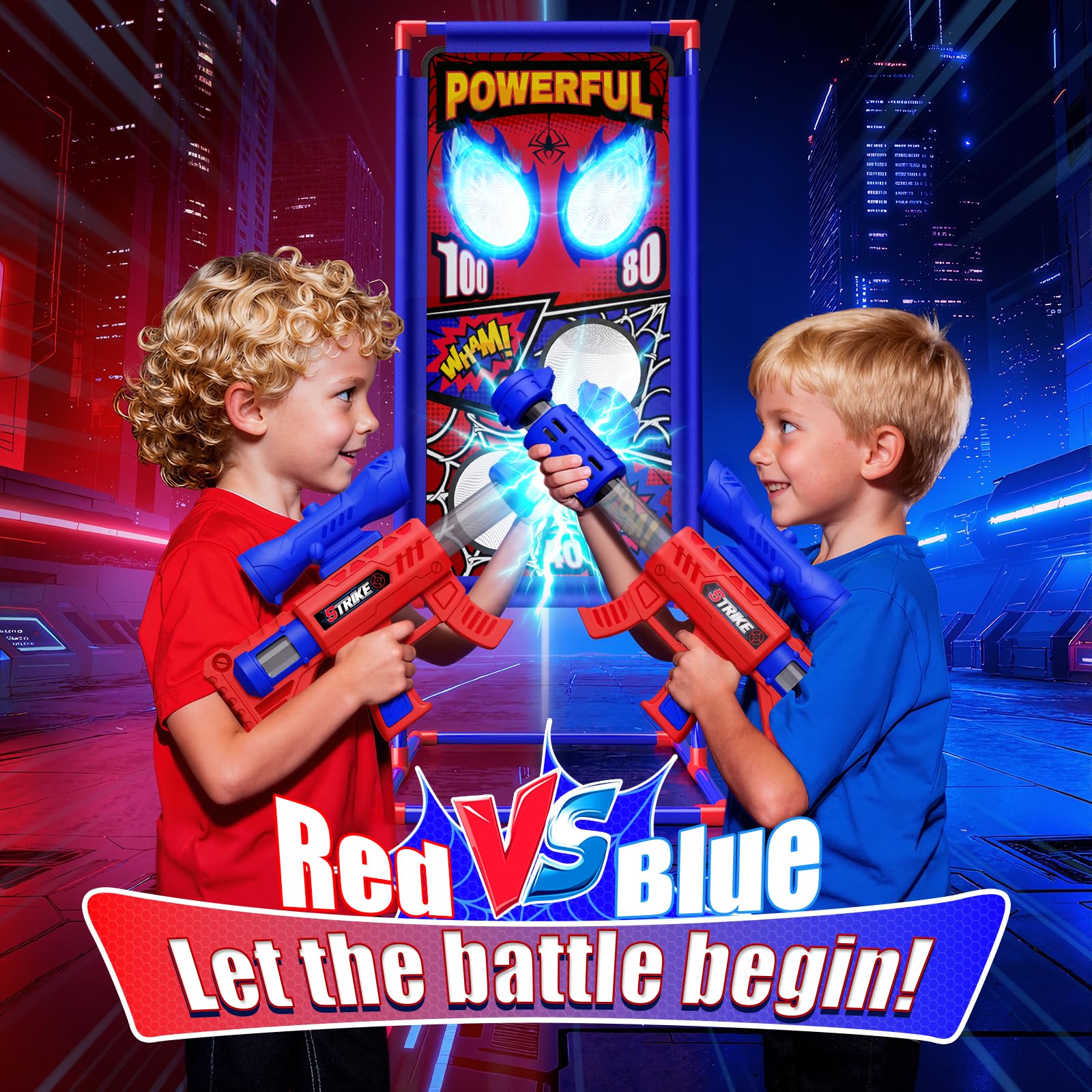 Tiyvnsi dual-blaster with air pump enables quick action.