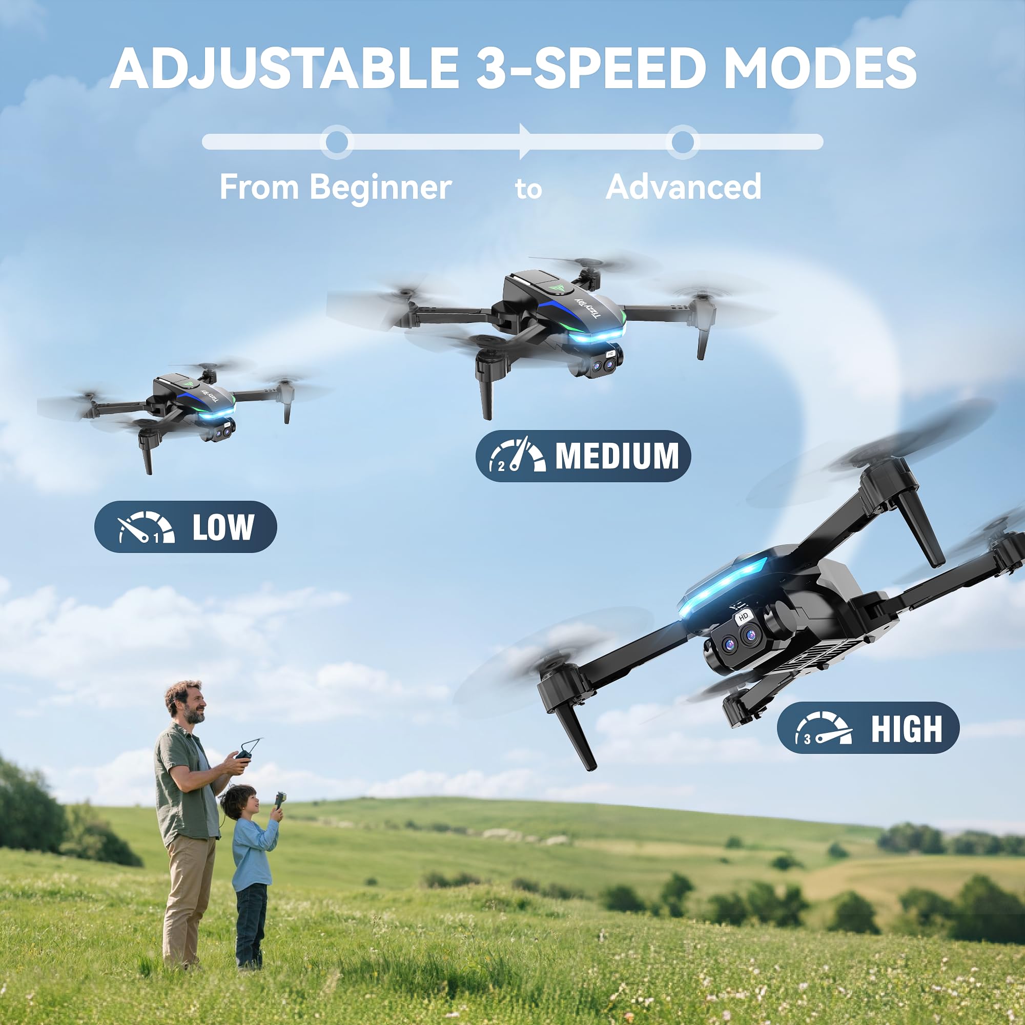 TizzyToy Drone auto power-off and battery protection promote safer charging and longevity.