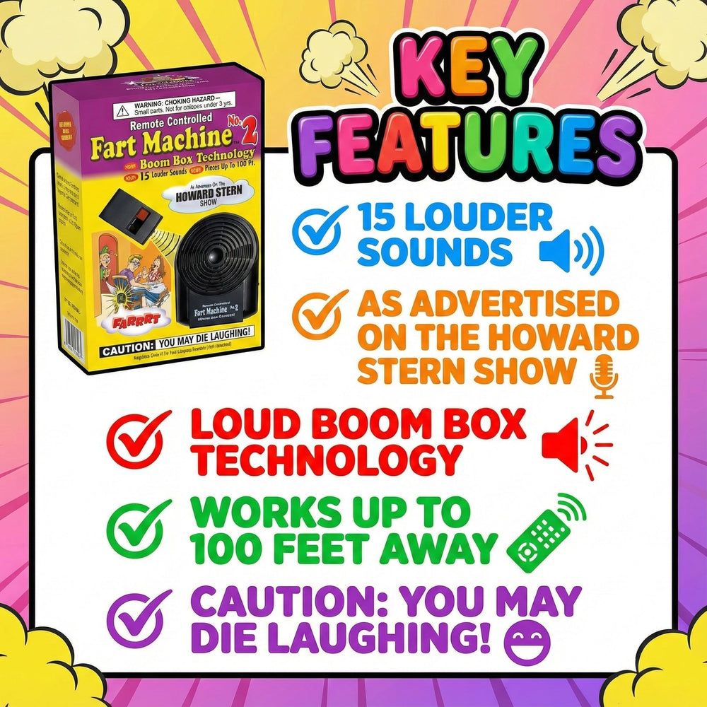 T.J. Wisemen, Inc. Fart Machine 2 remote control for hands-free prank triggers.