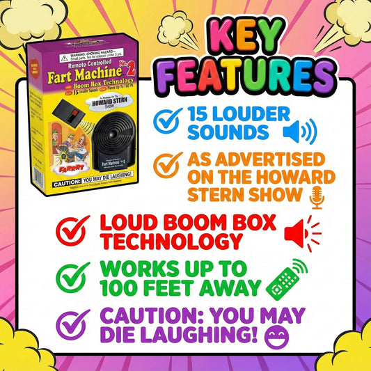 T.J. Wisemen, Inc. Fart Machine 2 remote control for hands-free prank triggers.
