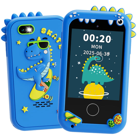 TKECWOB kids smart phone with dinosaur on skateboard encourages imaginative play adventures