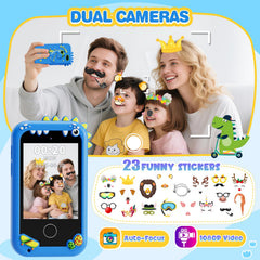 TKECWOB kids smart phone dual cameras capture moments with fun photo stickers