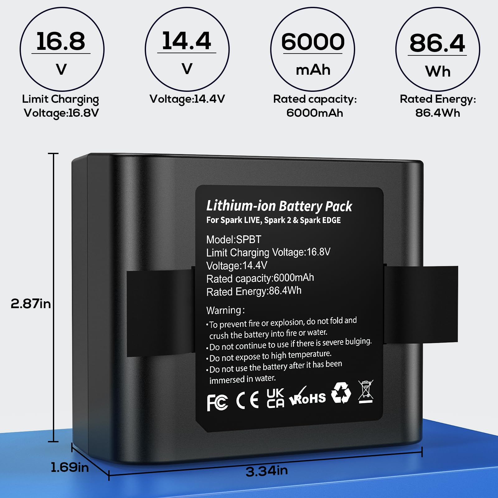 TKTKMETA Spark Edge battery connection showing quick plug-in power.