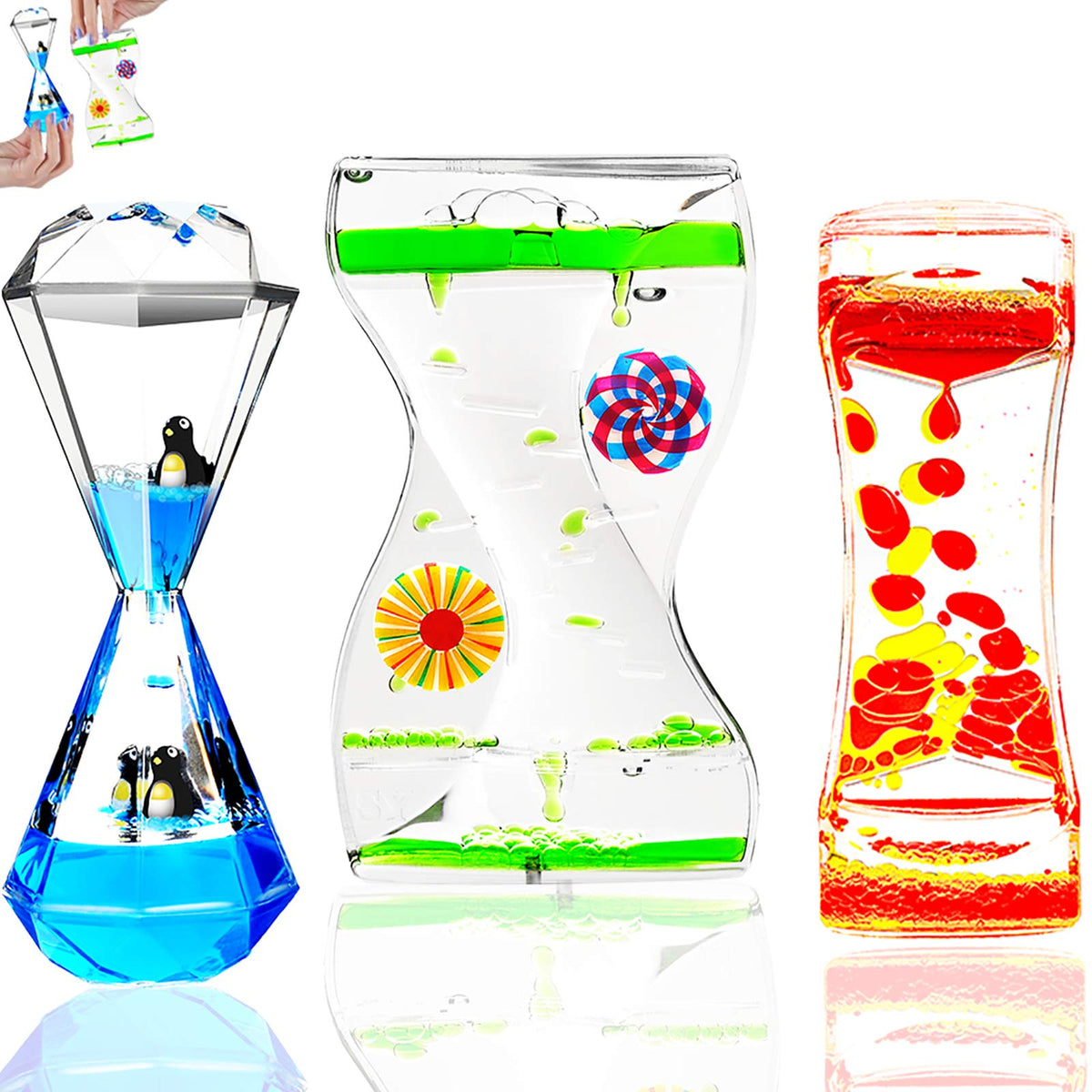 TKTM 3-types liquid motion timer with bubbles flowing for visual calm
