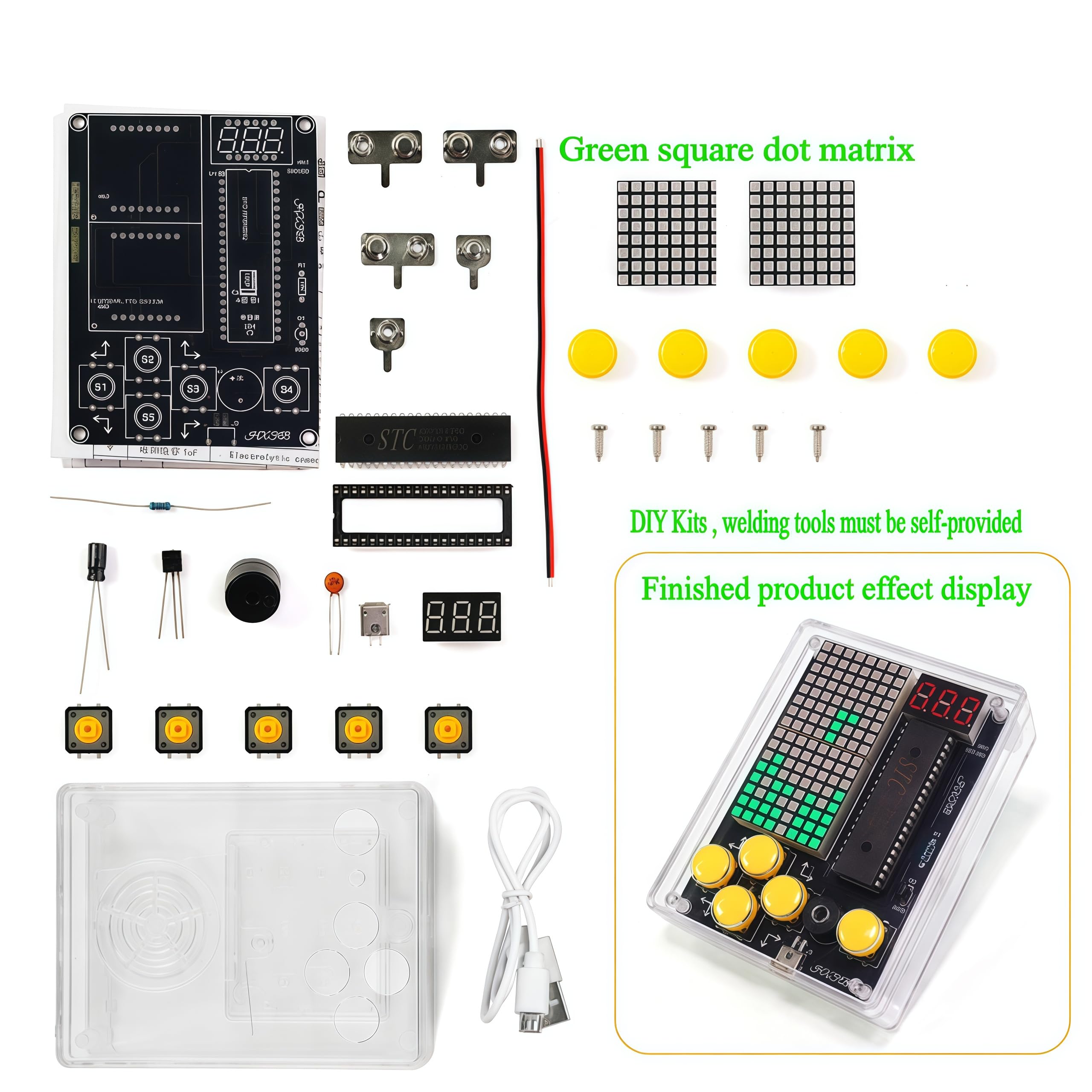 TKXEC 7Retro Game Maker side view in green, compact handheld design for on-the-go play.