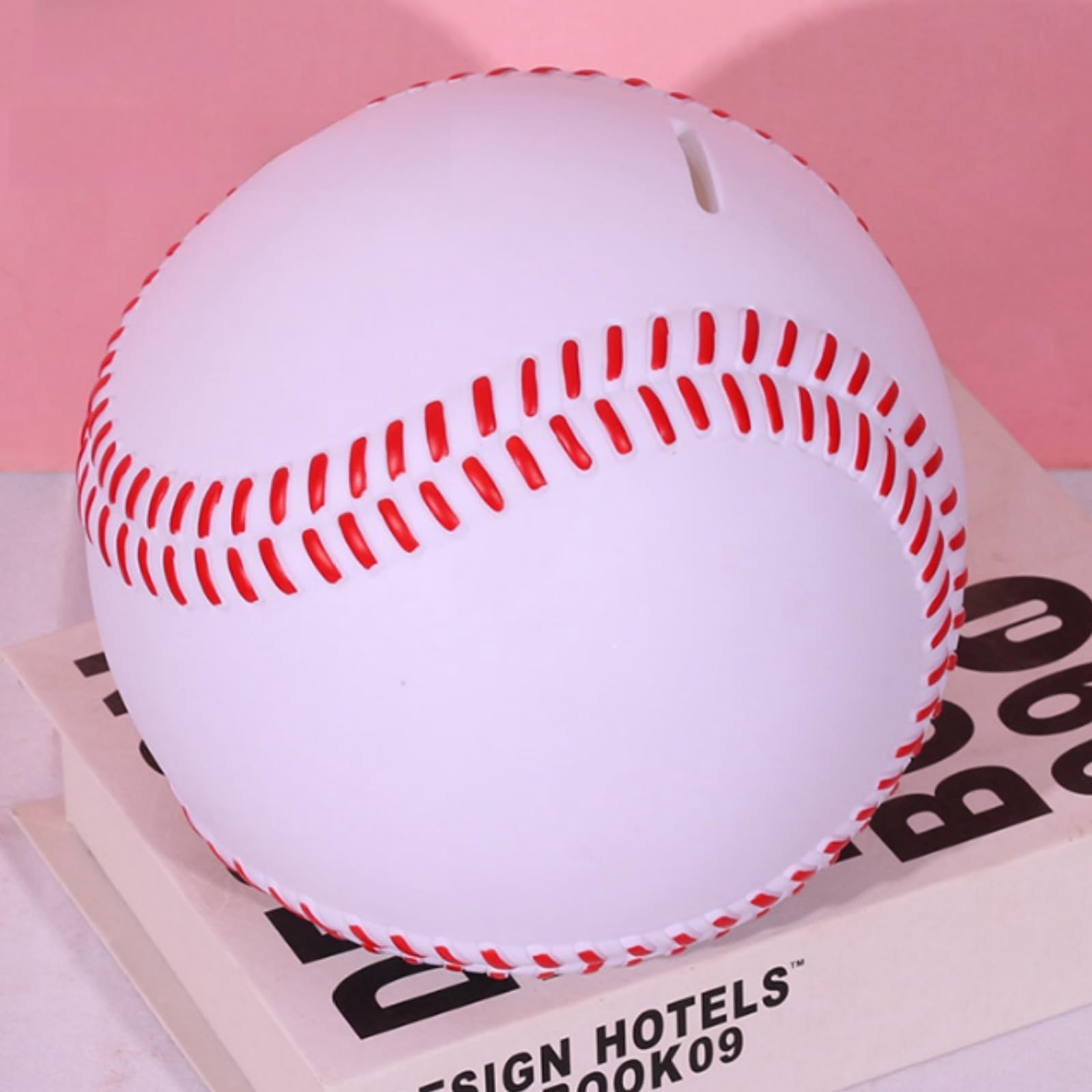 Tlence baseball piggy bank top slot area, easy coin insertion for quick saving