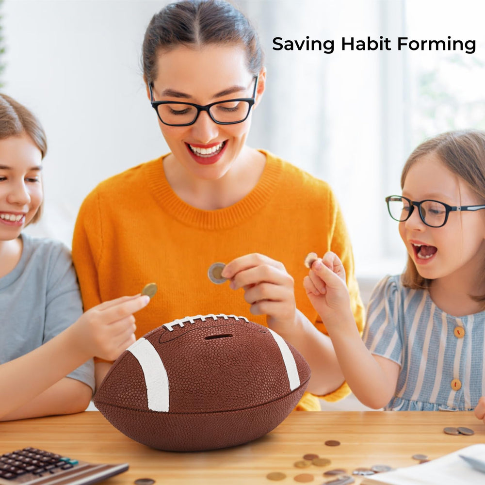 Tlence football bank sized for kids, easy to grip and maneuver.