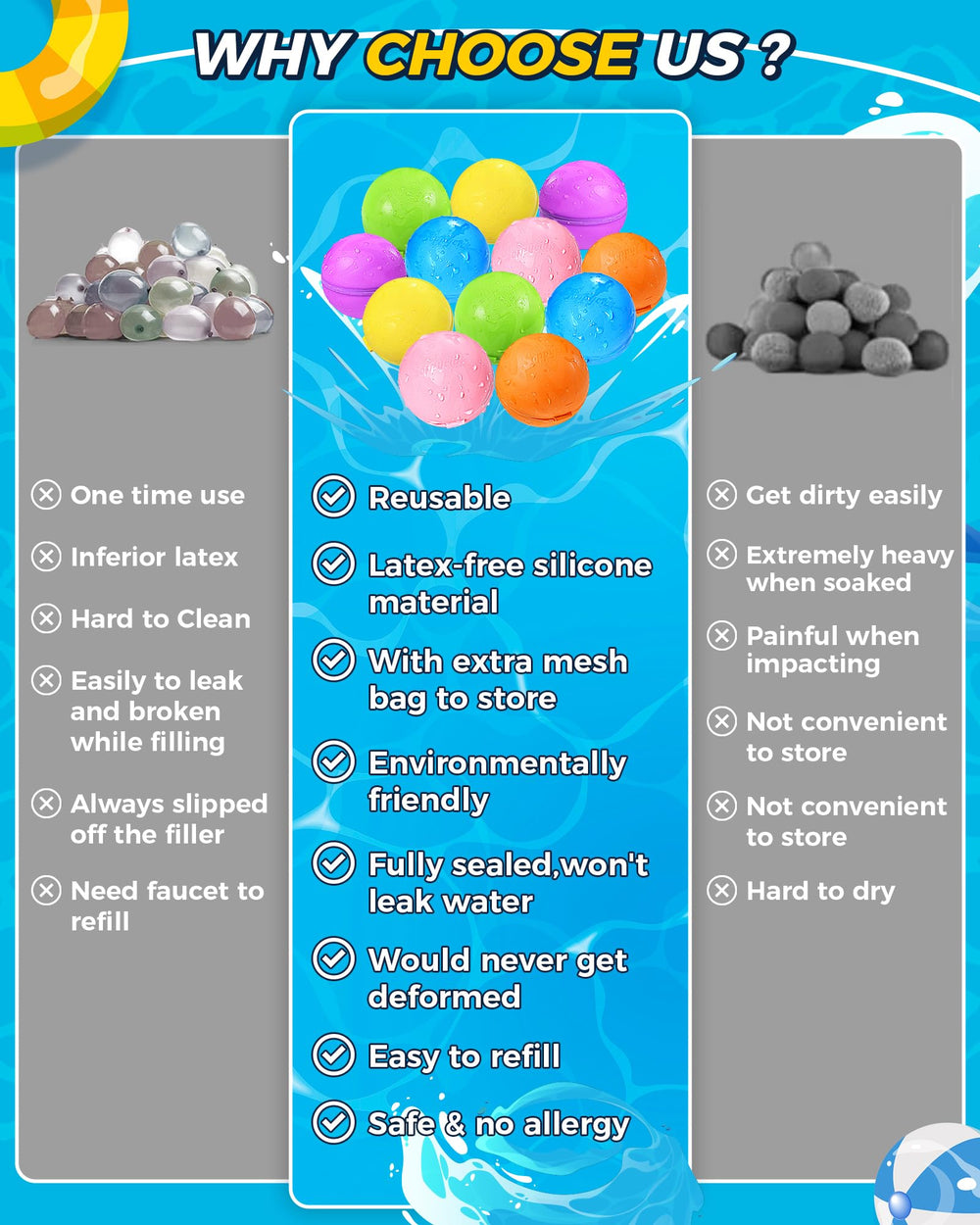 Tlitlimom water bomb balloons designed for kids ages 3-12 during sunny days.