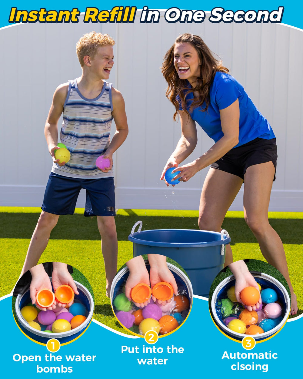 Tlitlimom water bomb balloons in bright colors ideal for pool parties and outdoor play.