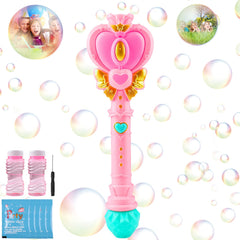 Tlkiaa Bubble Wand with princess-heart lights for magical outdoor play