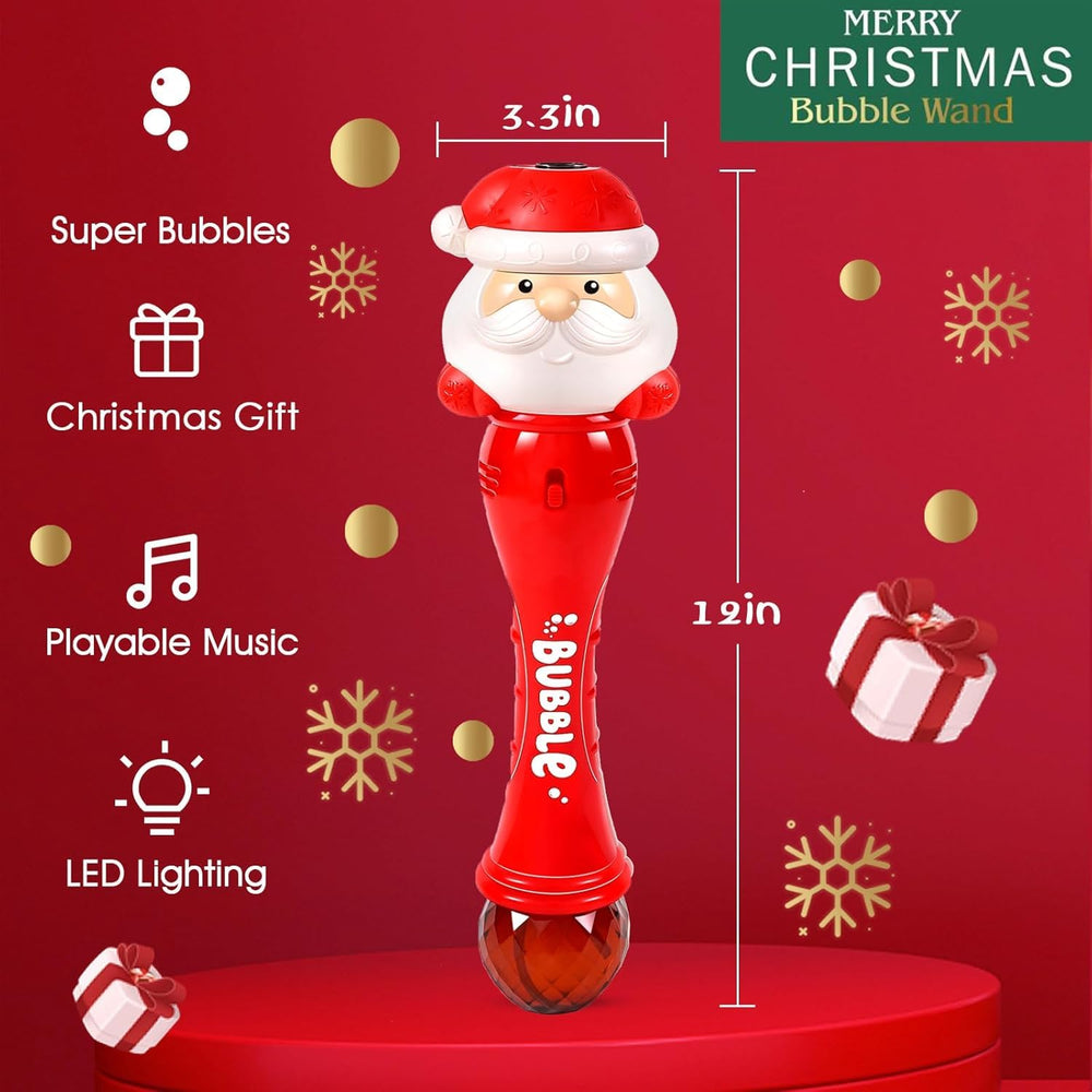 Tlkiaa Santa bubble wand with lights and music adds magical ambiance.