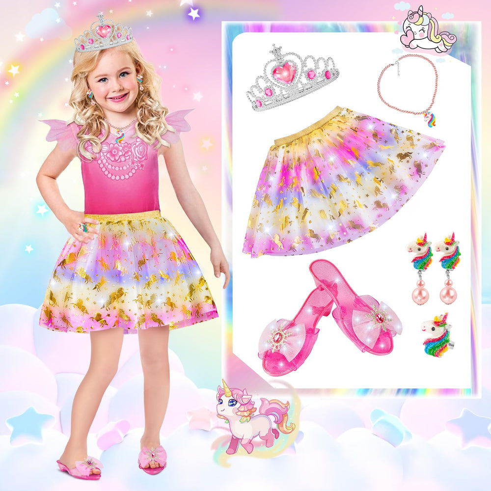 Tlooe princess blue-skirt dress for creative pretend play and colorful outfits