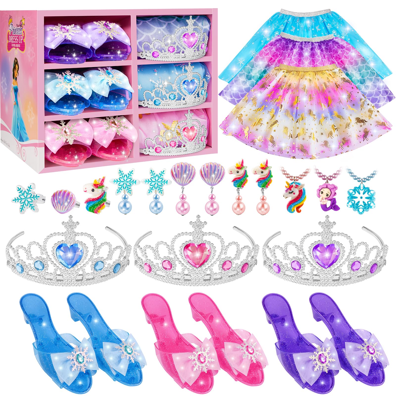 Brand-ready Tlooe princess dress-up set packaging keeps accessories neatly organized for playtime