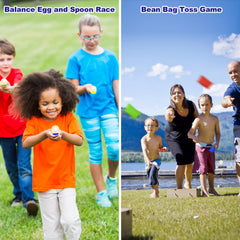 Tlooe three-legged race belts support cooperative play for parties.