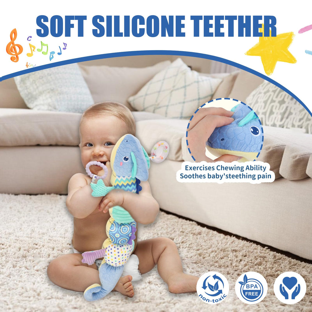 TLQSM plush emits rustling paper sounds to encourage auditory exploration