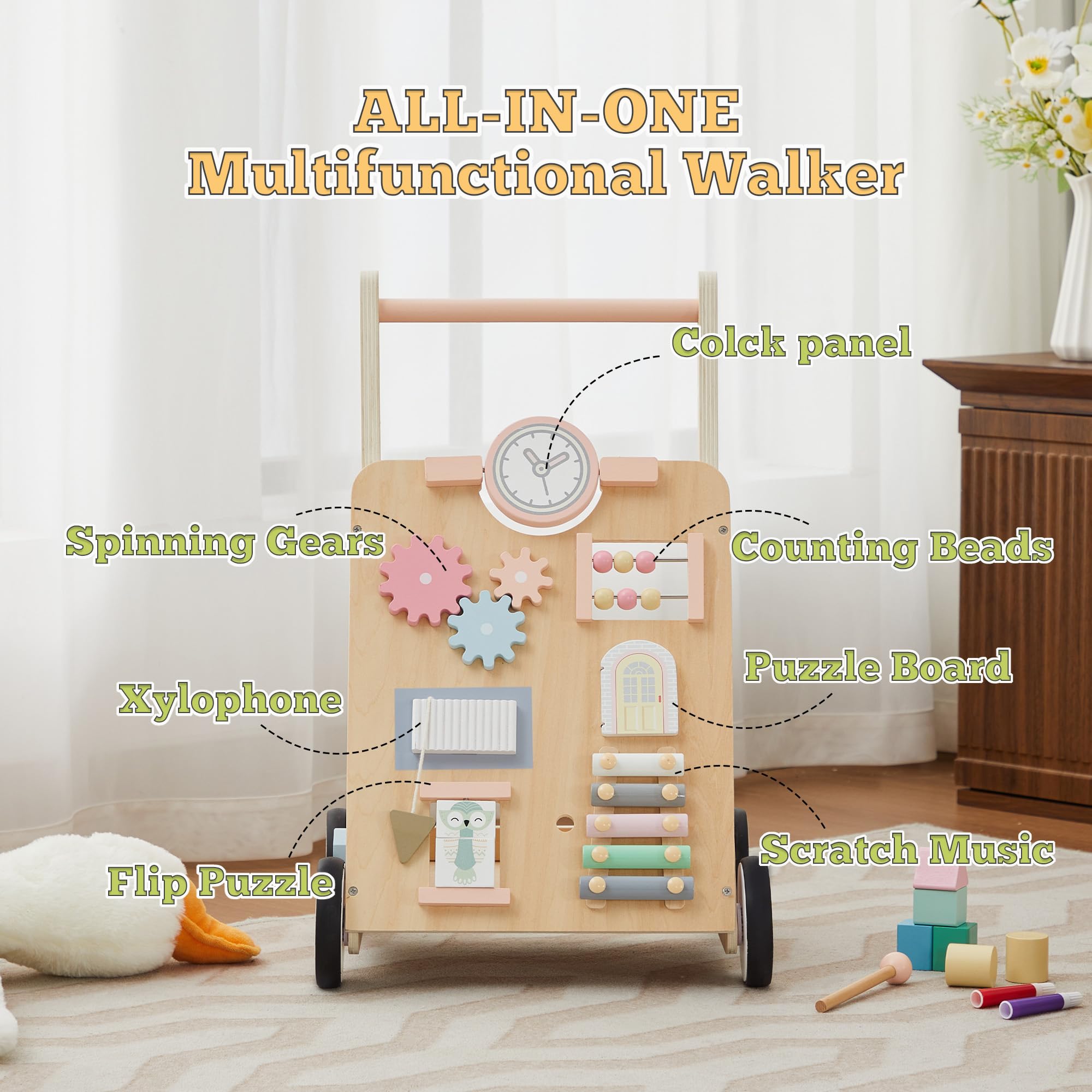Tltaroni walker handle height adjusts for safe standing and walking.