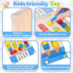 TMGOT wooden maze learning board offers engaging activities in a compact design.